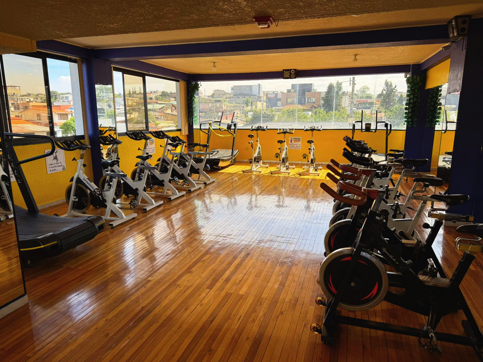 Zona de spinning y cardio de Adictos Gym Relax Center en Tumbaco